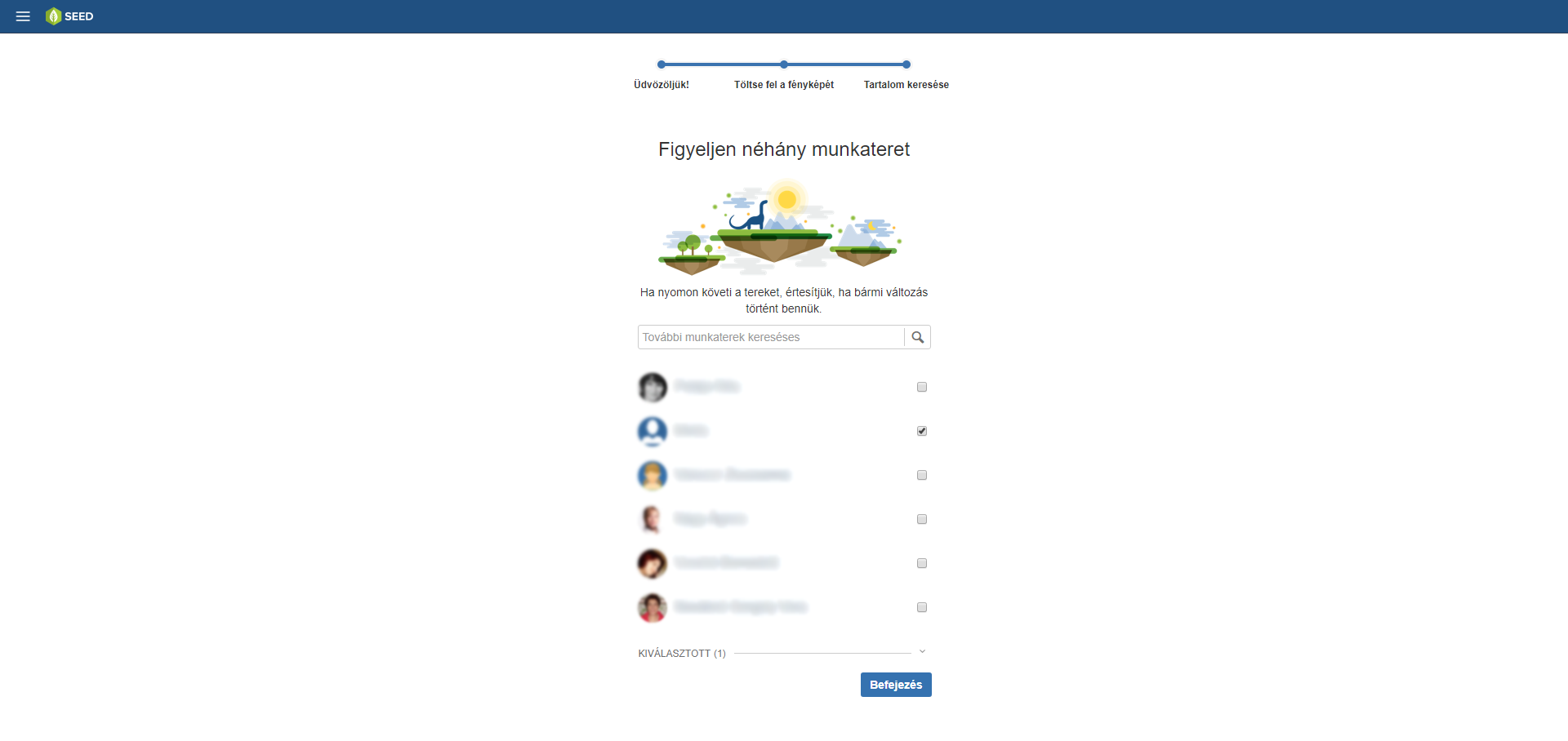 Figyelésre kiválasztott munkaterületek