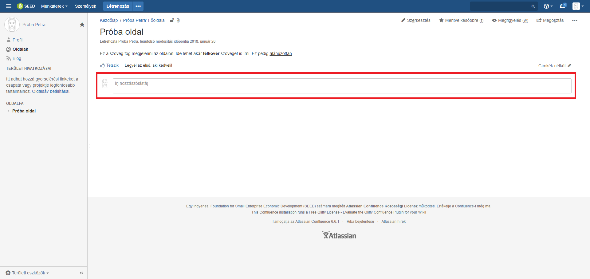 Hozzászólás mező