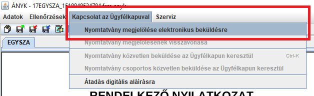 ÁNYK-n kereszütli űrlapbeküldés